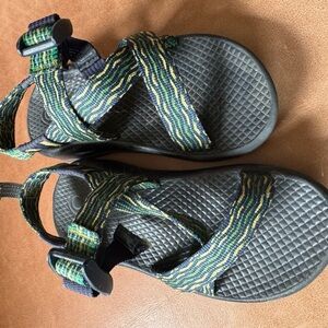 Little Kids Chaco Sandals in Black with Green